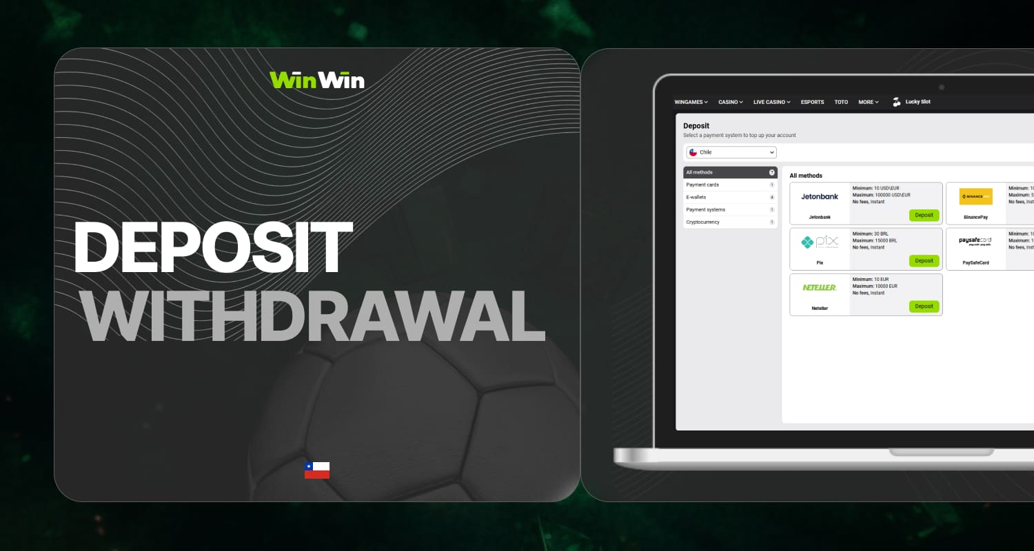 Winwin Chile secure deposit and withdrawal function for comfortable funds transactions